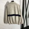 Damesjacks Designer Nieuwste Jacquard Women Creative Patchwork Coat Fashion Rapel Neck Jacket Beige Weave 2quw