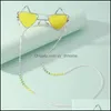 Eyeglasses Chains Eyewear Accessories Fashion 2021 Chic Luxury Clear Crystal Sunglasses Chain Holder Glasses Accessary Drop Delivery 4Wfen