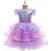 Mermaid Puffy Dresses for Girls Ins Gradiente Gaze Saias longas com grande vestido de noite de Bow Bow Princess Skirt 55an D3