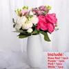 Dekorativa Blommor Kransar Silk Peony Konstgjorda Bröllop Hem Inredning Rose Flores Konstgjorda Fake Garden Christmas Party Decoration Torkad F