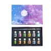 13/7 datorer/set Crystal Glass Pennor Starry Sky Unicorn Calligraphy Dip Pen Glitter Powder Fountain Pennor Färger Ink Present Box Writing 220812