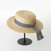 Haute qualité été paille herbe chapeau mode femmes blé femme décontracté canotier romantique mariage filles Panama