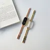 Bracelet de montre en métal, chaîne à une rangée, pour Xiaomi Mi Band 7, Miband 6 5 4 3, boucle NFC, accessoires intelligents remplaçables