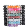 Bracelets porte-bonheur Bijoux Weathers Agate Black Lava Stone Bracelet Huile Essentielle Par Diffuseur Pour Femmes Hommes Yoga Drop Delivery 2021 0Agzn