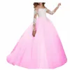 Vestidos de menina Vintage Flower Girl para apliques de renda macia de mangas compridas Princesa elegante Kids First Communion vestesgirl's