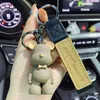 Keychains Fashion Bow Tie Bear Keychain Women Girl Leather Lanyard Animal Key Chain Cute Bag Charms Keyring Pendant Party Jewelry BulkKeycha