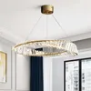 Pendant Lamps Postmodern Luxury Round K9 Crystal Chandelier Gold Large Living Room Hanging Bedroom El Meeting Lights FixturesPendant