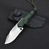 Couteau de survie droit VULCRN 154CM vert G10 Drop Point lame Camping en plein air randonnée chasse survie couteaux tactiques avec outils G1500 Kydex