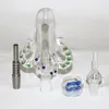 Hookah mini nektar bong kit med titan spik nagel 14mm 18mm glas skål plast keckklämma koncentrat dab halmolje riggar glasrör