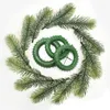 装飾的な花の花輪diyクリスマスガーランド年装飾人工松の針プラスチック緑の木の家の装飾