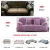 Stuhlhussen Samt Plüsch verdicken Sofa All-Inclusive elastische Schnittcouch für Wohnzimmer Chaiselongue L-förmige Ecke 220922