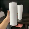 ABD Depo DIY Isı Pres Baskı Kupa Boş Süblimasyon Paslanmaz Çelik Vakum Yalıtımlı 20oz Sıska ve Kauçuk Altlı Sıska Düz Tumbler