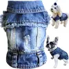 Brocarp Abbigliamento per cani Giacca di jeans Comfort Cool Blue Denim Risvolto Gilet Cappotto T-Shirt Costume Cute Girl Boy Puppy Vestiti per cani di taglia piccola e media Gatti Abiti per cani