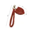 Boho Handmade Woven With Leaf Charm Pendant For Women Bag Car Hanging Key Ring Chain Key Holder Jewelry Accessories Gifts