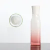 Lege verpakking vierkant glazen flesgradiënt roze witte lotion spary drukpomp met plug draagbare navulbare cosmetische verpakkingscontainer 40 ml 120 ml