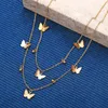 Łańcuchy motyla biżuteria łańcucha dla kobiet długie wisiorki naszyjniki uroki bijoux złot