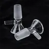 Clear cylindrical 14mm Male Glass Tobacco Bowls Pyrex Smoking Pipes Thick Glass Bowl Dab Rig Percolater Bong Female Adapter Transparent Bent Type Smoke Tube