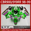 Cuerpo OEM para HONDA CBR900RR CBR919RR CBR 919RR 900RR Movistar verde 98 99 Carrocería 127No.150 CBR919 CBR900 RR CBR 900 919 RR CC 1998 1999 900CC 919CC 1998-1999 Kit de carenado