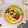 Dishes & Plates One/Binaural European Luxury Metal Fruit Plate Snack Household El Supplies Living Room Tea Table Decoration