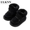 Ulknn hiver bébé bottes de neige pour enfants garçons filles mode mignon velours rembourré coton chaussures en peluche doux bas chaussures lj201201