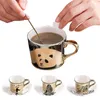 Mugs Ceramics Leopard Anamorphic Cup Mirror Reflection Tiger Zebra Mug Coffee Tea Set With CoasterMugsMugs3290