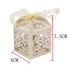 Papel de regalo Hollowout Candy Box Papel Kraft Cajas de embalaje de Navidad Bolsas Favores de boda Cumpleaños SGift