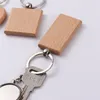 Hooks & Rails 30Pcs Wooden Keychain Wood Pendant Blanks With Keyrings For DIY Key Craft Supplies Color One SizeHooks