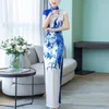 Vêtements ethniques 2022 Arrivée chinoises Femmes traditionnelles Long Qipao Ao Dai Robe Handmade Button Cheongsam Novelty Formal 30961