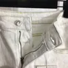 مصمم نسائي جينز أزياء العلامة التجارية سراويل أبيض عالي الخصر جان فور موسم السراويل الدنيم