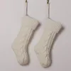 Christmas Stockings Large 18 Inches White Red Green Classic Knitted Xmas Stockings Home Decoration