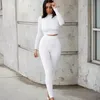 Women's Tracksuits Hot Selling Long Sleeve Yoga Suit Seamless Knitted Autumn and Winter professional running Fitness Suit Pullover Crew Neck Women Tracksuit