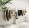 Clothing store display rack Commercial Furniture middle island water table floor type decorative display shelf women's cloth shop hanging pole