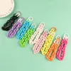 Candy Colors Acrylic Plastic Link Chain Keychain Macaron Colorful Handmade Key Ring for Girls Handbag Gifts