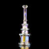 8.3-Inch Plating Purple Bent Type Glass Hookah Bong - Circle Downstem, 14mm Female Joint