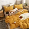 Frosted Solid Color Duvet Cover Dormitory Household Linens Bedding Set Queen Size Full Twin Bed Sheet Single Bed Double Bed Set