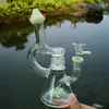 Hookahs Slitted Donut Perc Wholesale Showerhead Perc Glow In The Dark 7 Inch With Bowl 14.5mm Female joint 4mm Thick XL-341