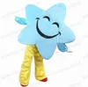 Halloween Blue Star Mascot Costume Top Quality Cartoon Character Carnival Unisex vuxna storlek Jul födelsedagsfest fancy outfit