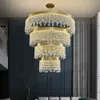 Lampadario di cristallo di lusso Lampade a sospensione Lampade a LED Base in metallo dorato per arredamento Ingresso Soggiorno Sala da pranzo Isola della cucina