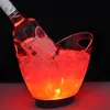 Transparent coloré lumière LED dégradé seau à glace Bar bac à vin eau divertissement support support bouteille en verre 220509