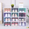 30 stks schoenendozen Stel veelkleurige opvouwbare plastic heldere Home Shoes Rack Organizer Stack Display Box