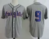 AXFLSP CHENGLAMITNESS BILLIG NY #9 York Knights Den naturliga vita filmen Stitched Jerseys Roy Hobbs Shirts 1939 100th Baseball Centennial Patch