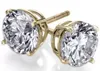 14K Plated gold Stud 0.95 CT L VVS2 14K Yellow Round Cut Diamond Stud Earrings