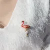 Cute Enamel Flamingo Brooches Unisex Women Men Brooches Fashion Dress Coat Accessories