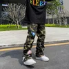 Herrbyxor emo herr mode streetwear casual baggy camouflage jeans broderade hip hop amerikansk alt lapp raka lastkläder