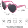 Kvinnors modeformade effekter Titta på lamporna ändras till hjärtform på natten diffraktionsglasögon kvinnliga solglasögon 220620