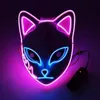 Halloween Demon Slayer Mask Japans anime carnaval Cosplay Cosplay Gloeiende Led Face Masks Festival Favors props Masquerade Fox Party