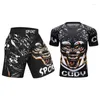 Survêtements pour hommes 2023 Cody Lundin Costume MMA imprimé en 3D pour hommes Bjj Rash Guard Jiu Jitsu Shorts Running Sportsqwear