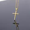 Pendant Necklaces Elegance Gold Color Cross For Women Men Trendy Classic Christian Jesus Crystal Necklace Jewelry Gift WholesalePendant