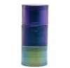 The latest 63x48mm smoking four layers of aluminum alloy rainbow blue color smoke grinder dazzling a variety of styles supporting customized logo