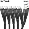 3A Быстрое зарядное устройство Тип c Кабели Micro USB 1 м 2 м 3 м Плетеный кабель из нейлонового сплава для Samsung S10 S20 S21 htc Huawei Android phone pc